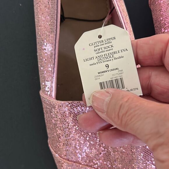 Pink Glitter Slip On Shoes - Picture 5 of 6